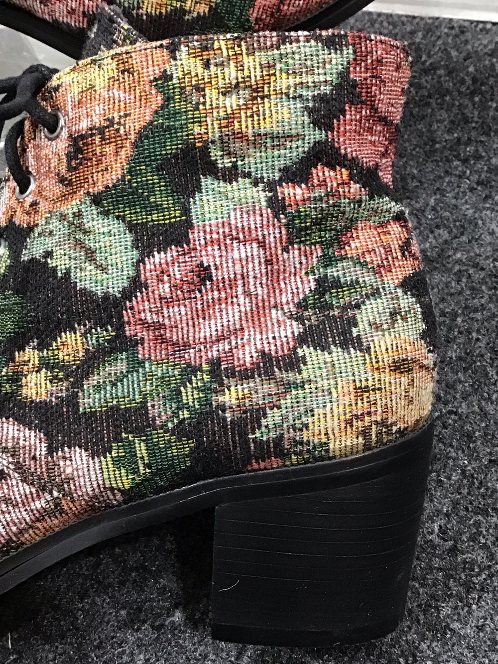 Diba Dixie Floral Lace-Up Ankle Boots in Multicolor Tapestry 8.5 - Picture 3 of 12